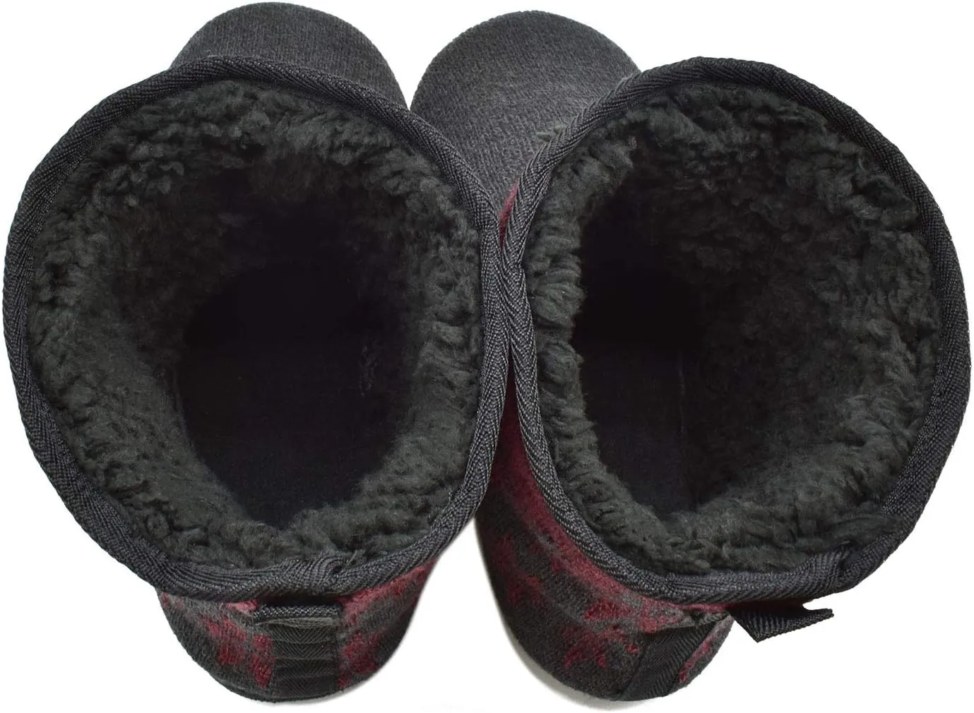 GPOS Knit Rock Wool Warm Men Indoor Pull on Cozy Memory Foam Slipper Boots Soft Rubber Sole
