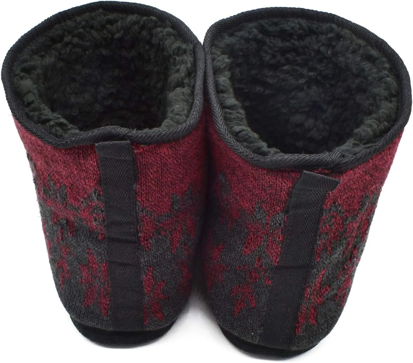 GPOS Knit Rock Wool Warm Men Indoor Pull on Cozy Memory Foam Slipper Boots Soft Rubber Sole