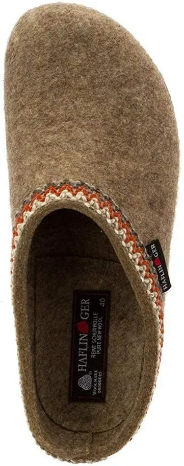 HAFLINGER Grizzly Zigzag Felt Clog Wool Slipper