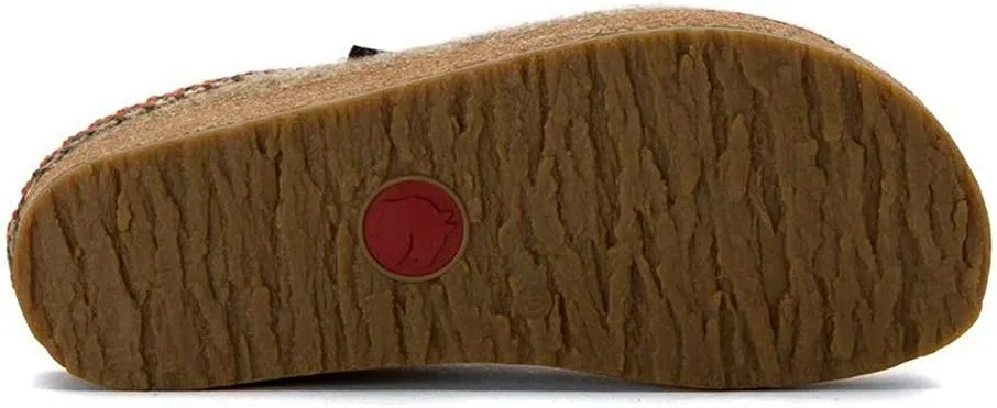 HAFLINGER Grizzly Zigzag Felt Clog Wool Slipper