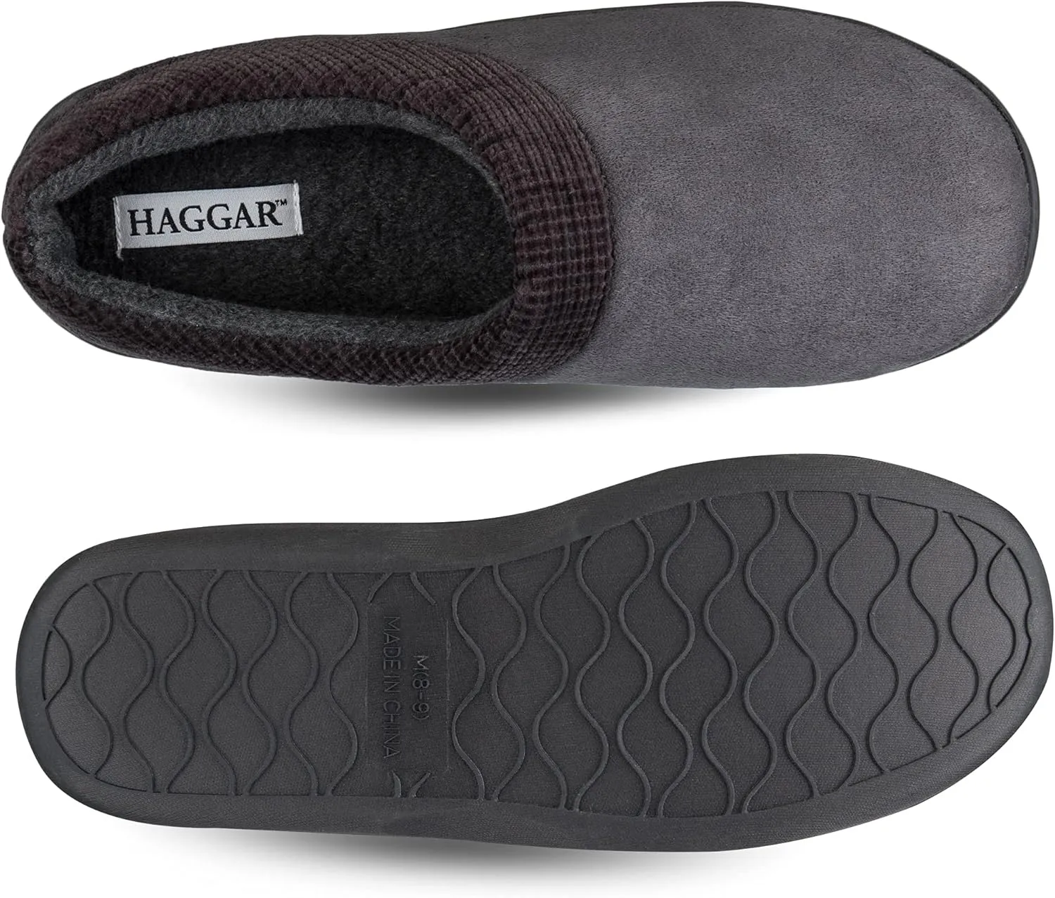 Haggar Men's Clog Slipper House Shoe Indoor/Outdoor with Memory Foam Comfort