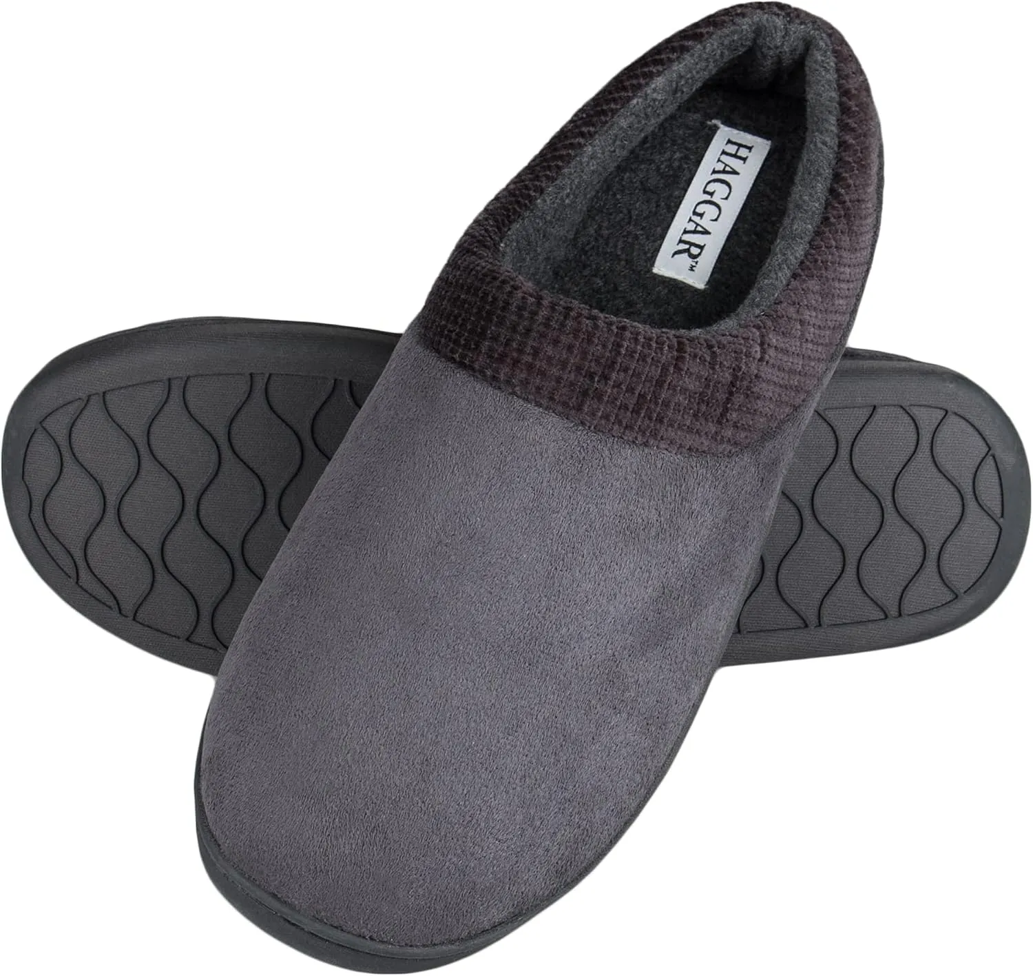 Haggar Men's Clog Slipper House Shoe Indoor/Outdoor with Memory Foam Comfort