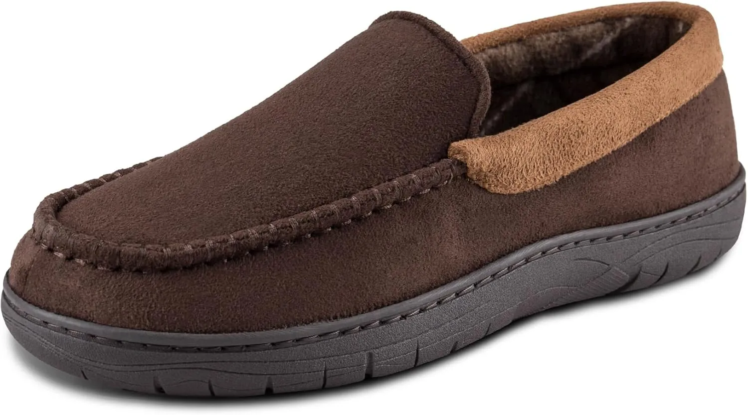 Haggar Men's Closed-Back Memory Foam Venetian Slipper House Shoe-Indoor/Outdoor Sole
