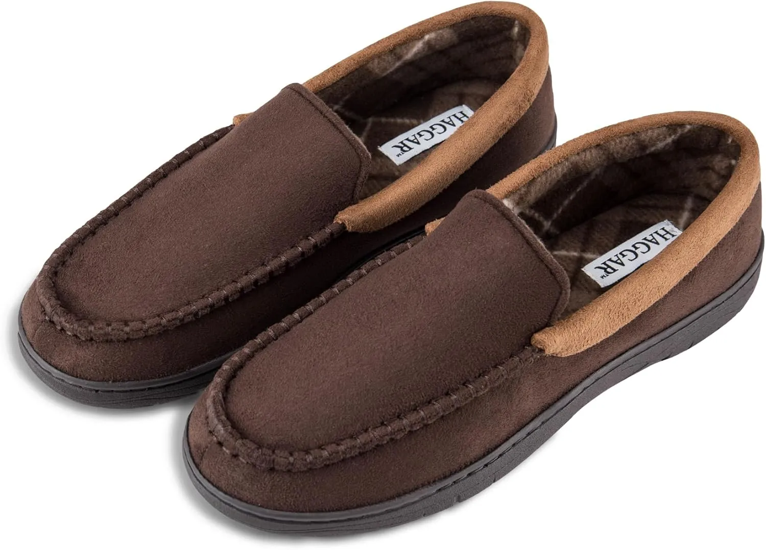Haggar Men's Closed-Back Memory Foam Venetian Slipper House Shoe-Indoor/Outdoor Sole