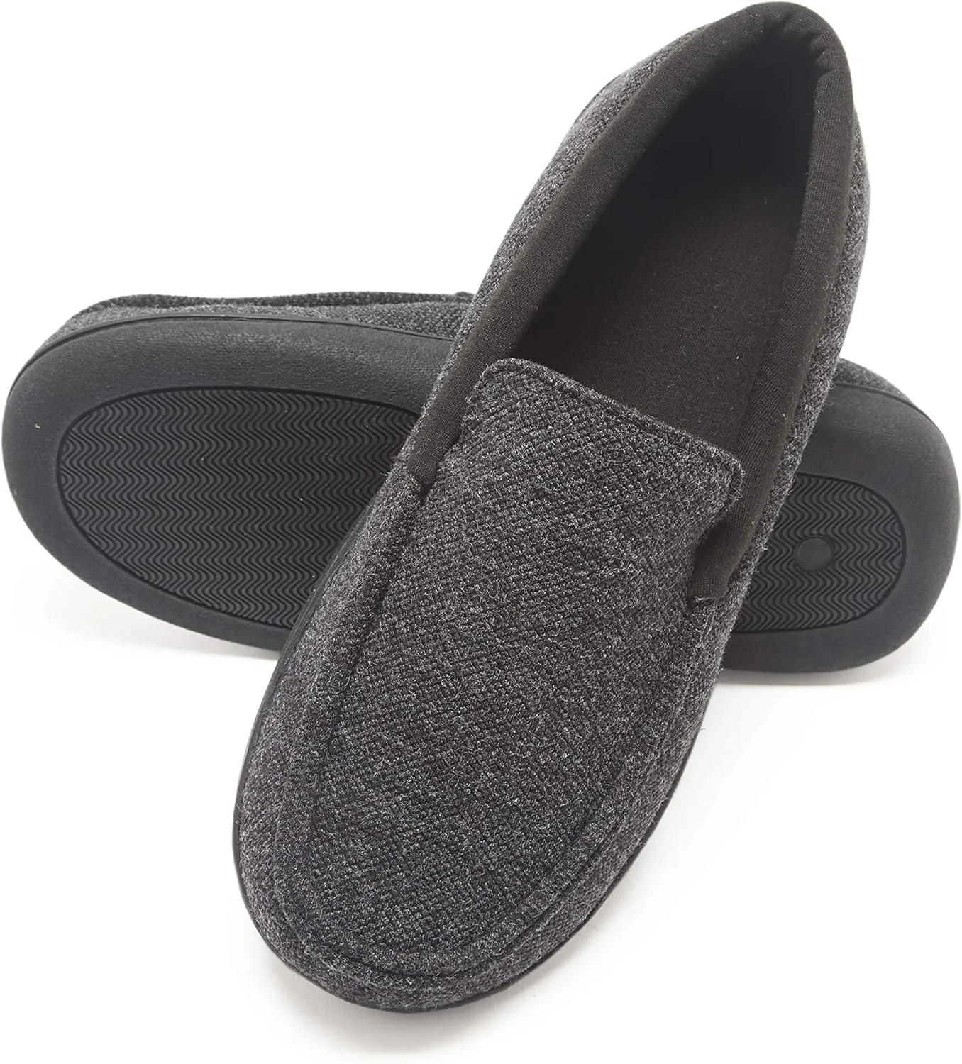 Hanes Men's ComfortSoft Memory Foam Knit Venetian Moccasin Indoor/Outdoor Slipper