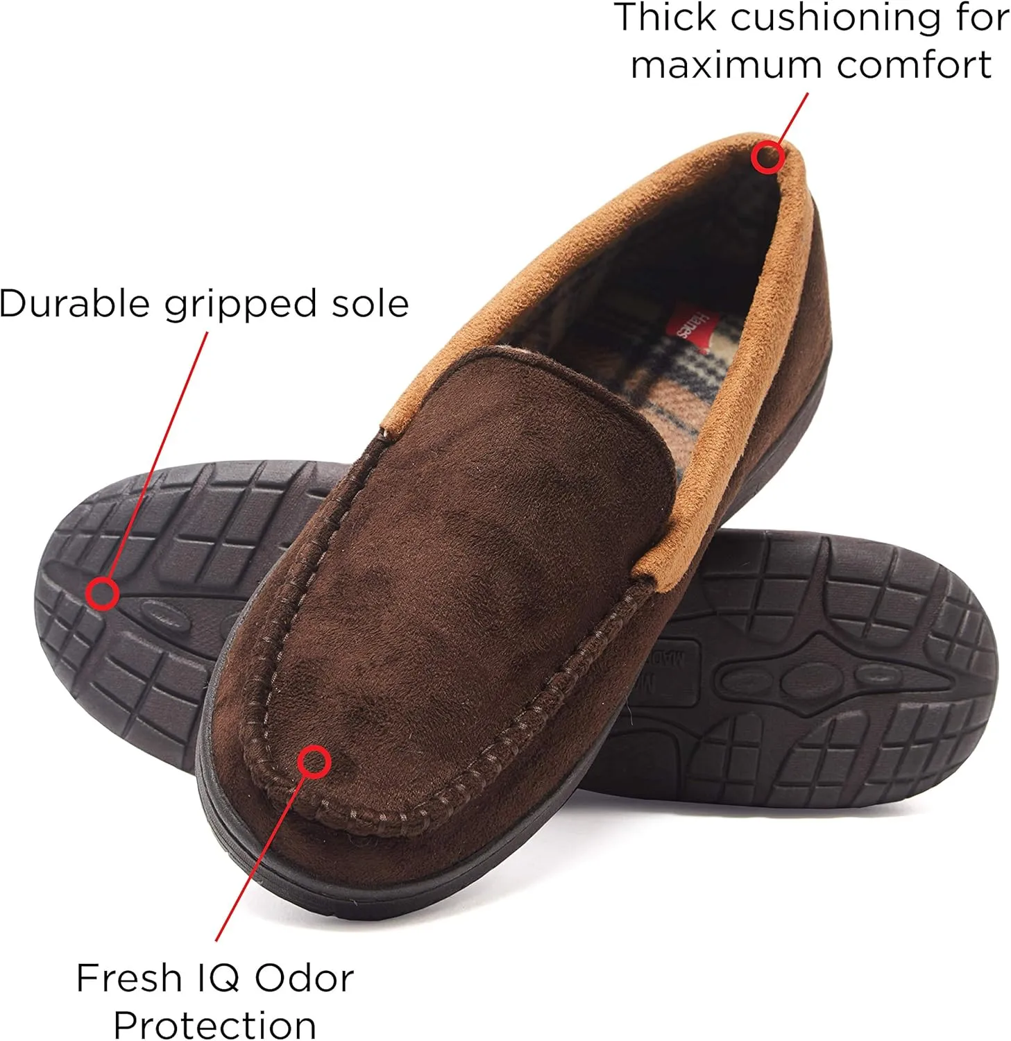 Hanes Men's Textured Moccasin Slipper