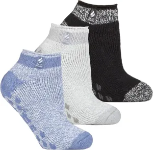 HEAT HOLDERS 3 Pack Womens Low Slipper Socks Thermal Sneaker Slipper Socks