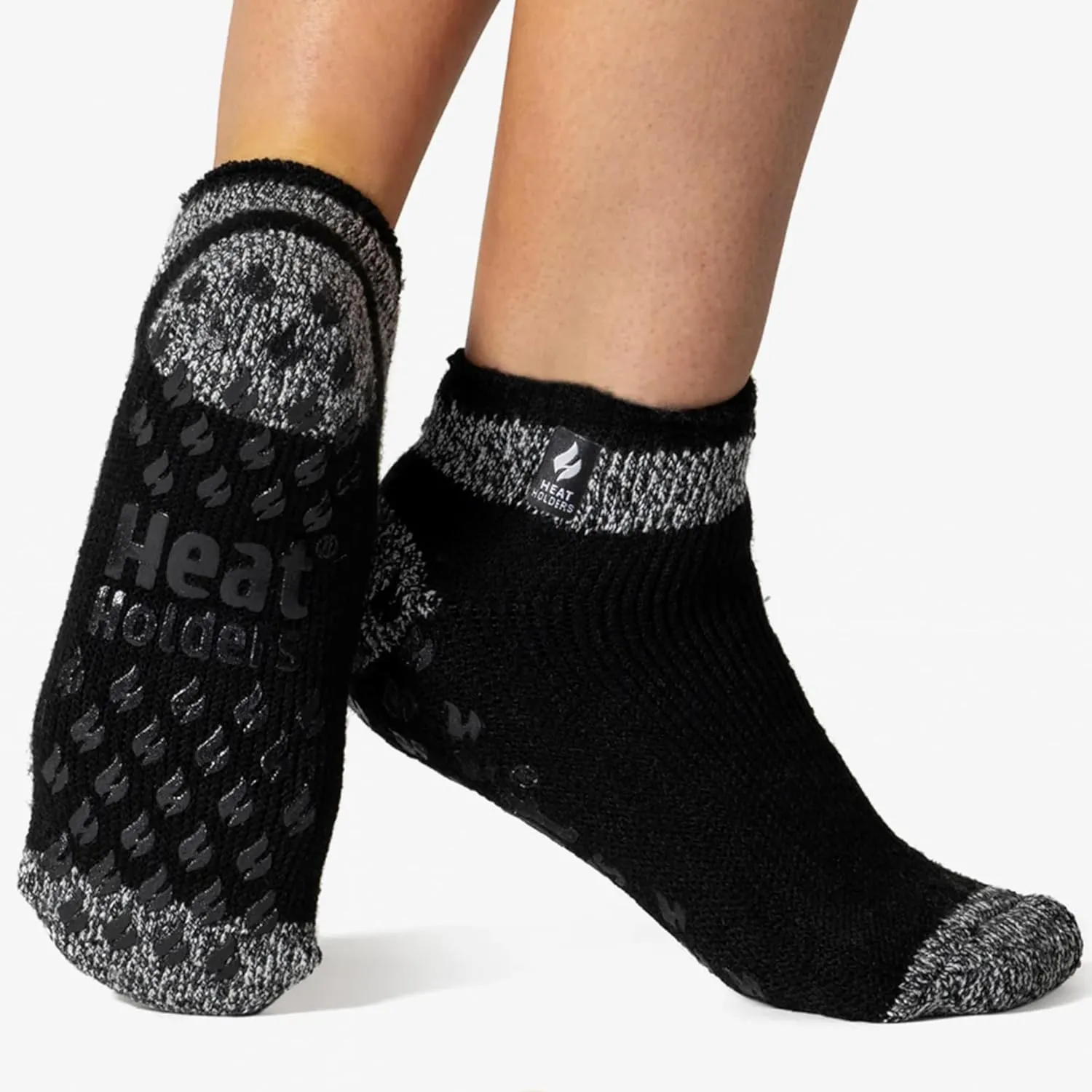 HEAT HOLDERS 3 Pack Womens Low Slipper Socks Thermal Sneaker Slipper Socks