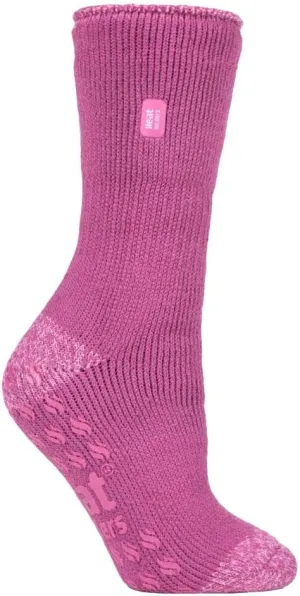 HEAT HOLDERS Ladies 2.3 Tog Chunky Thermal Slipper Socks with Non Slip Grippers