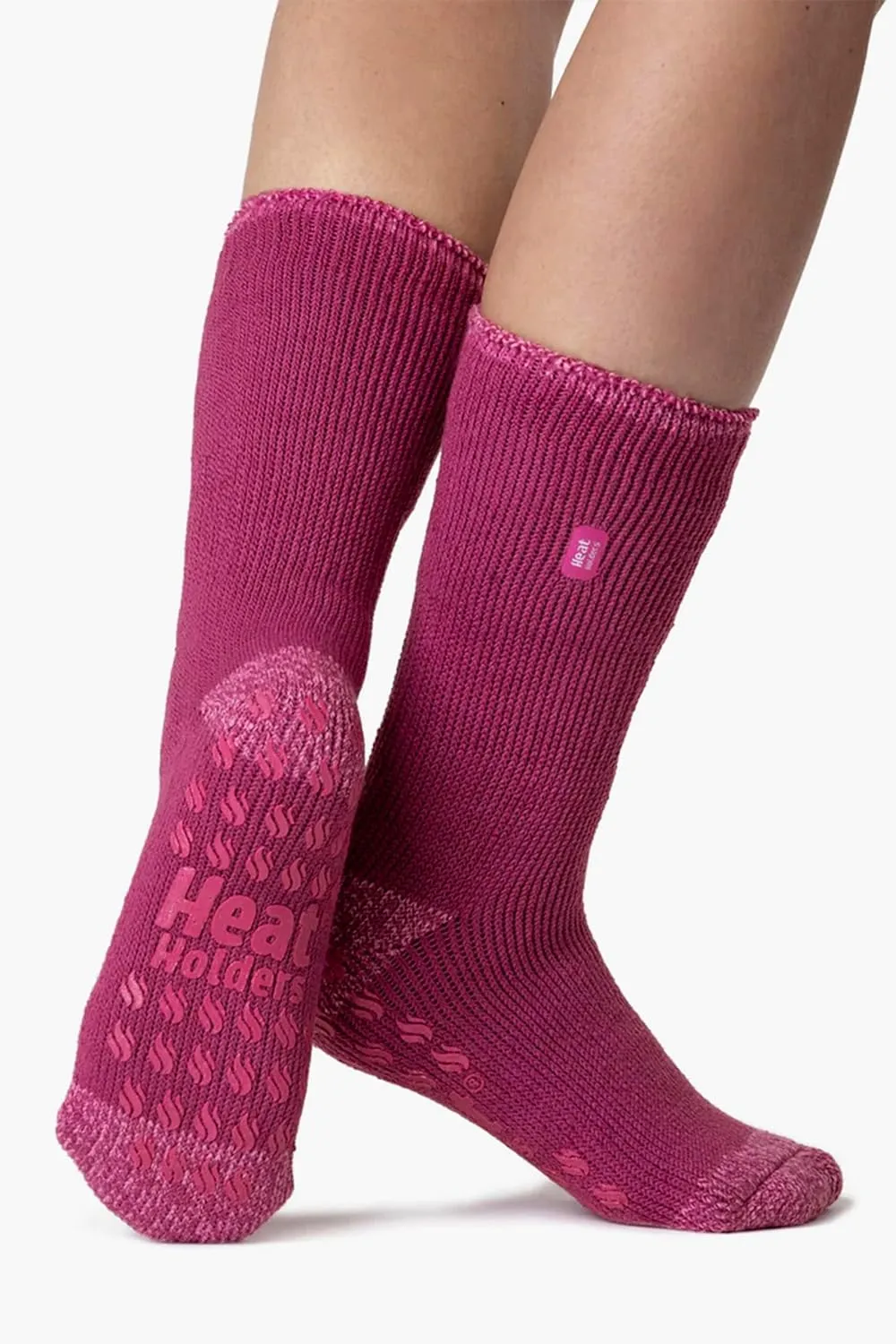 HEAT HOLDERS Ladies 2.3 Tog Chunky Thermal Slipper Socks with Non Slip Grippers