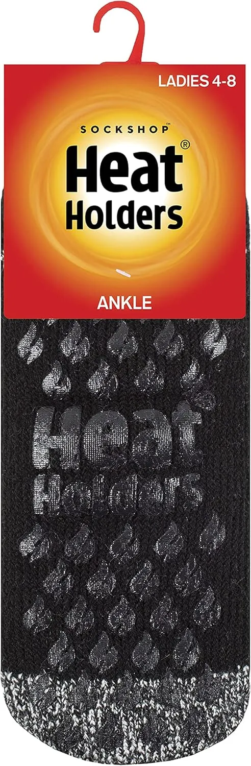 HEAT HOLDERS - Ladies low cut thermal slipper ankle socks in 4 colors, 5-9 US
