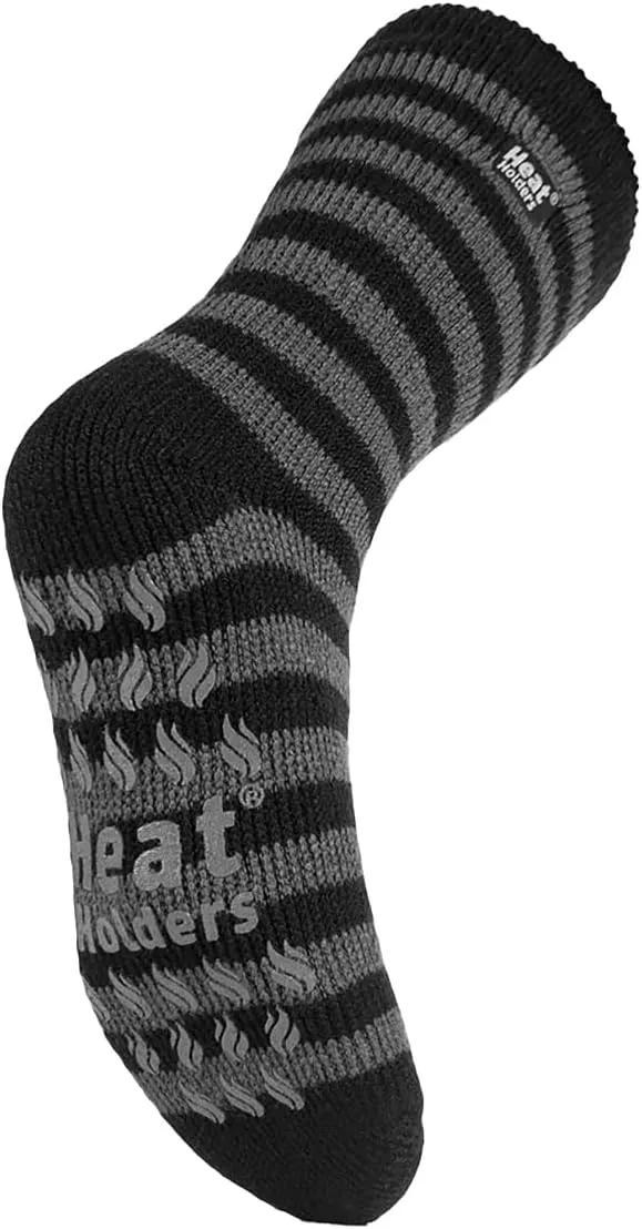 HEAT HOLDERS - Mens Thick 2.3 TOG Non Skid Thermal Slipper Socks with Grippers