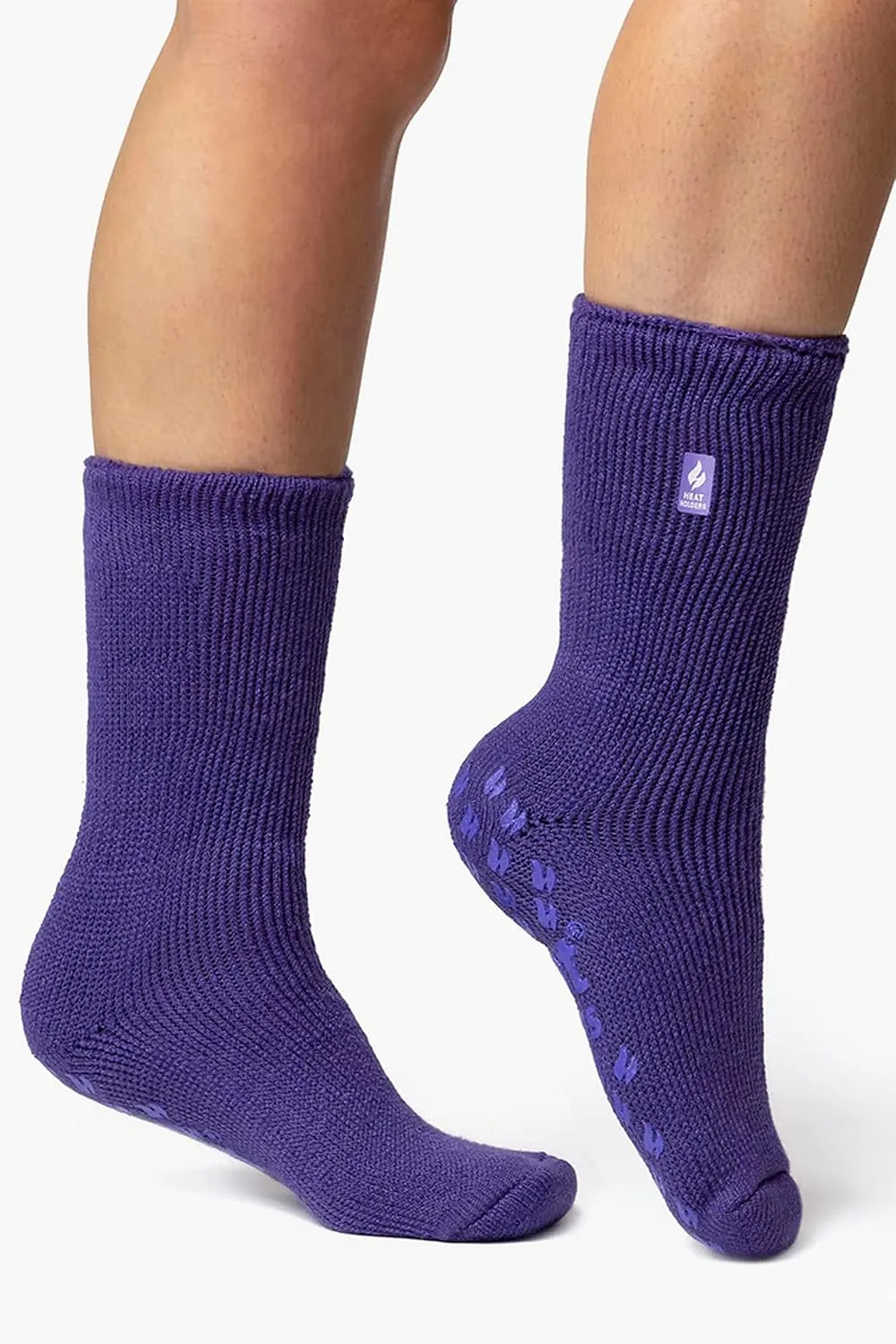 HEAT HOLDERS - Womens Thick Non Skid/Slip Thermal Slipper Socks with Grippers