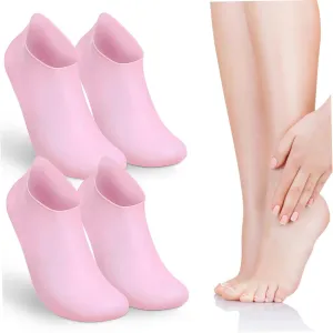 Hemoton 2 Pairs Moisturizing Socks for Dry Cracked Feet Spa Foot Covers for Foot Care Softening Foot Masks Silicone Foot Gloves Color