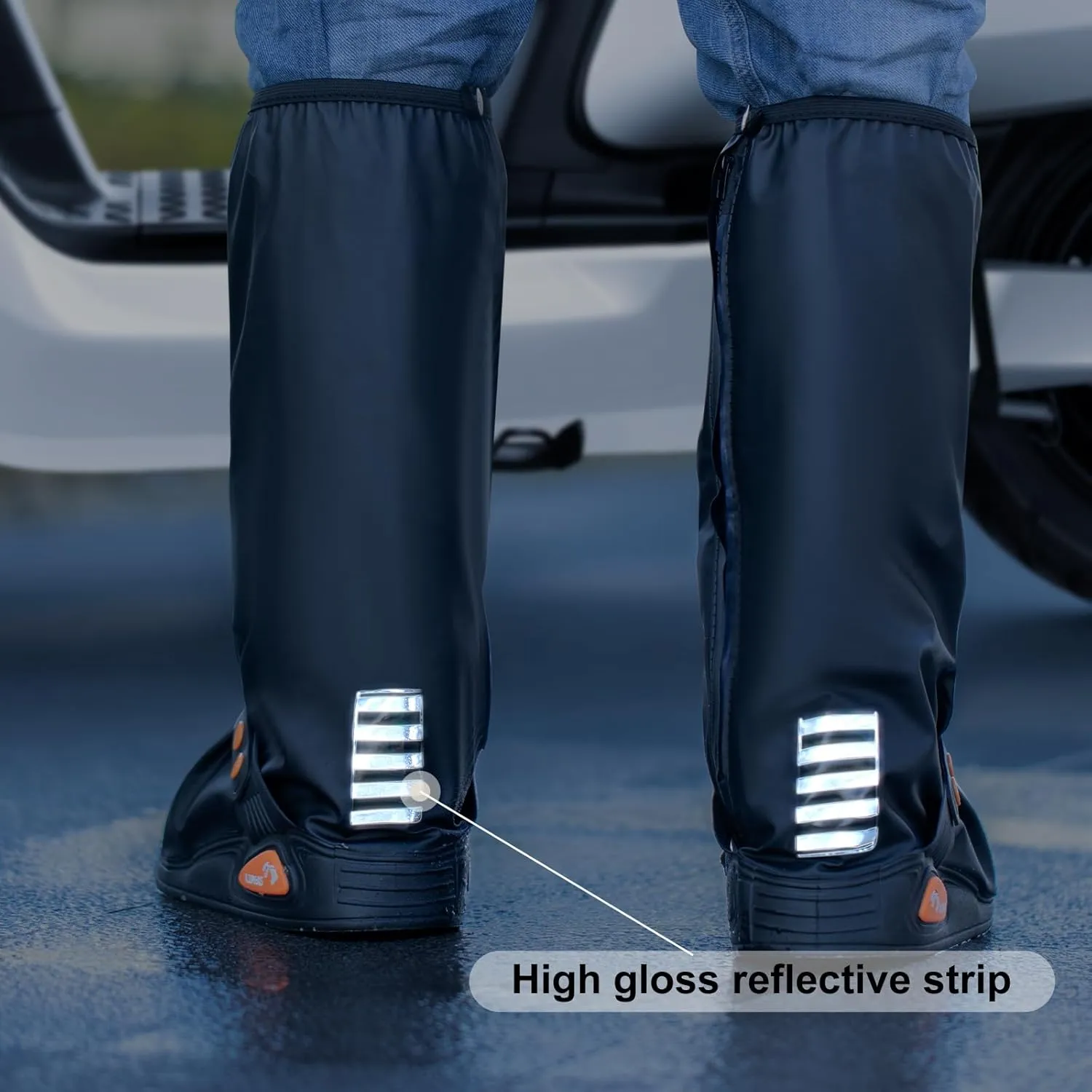 High Cylinder Rain Boots Waterproof Anti-Snow Shoe Covers Reusable Rain Boots Protective Gear for Men and Women Galoshes