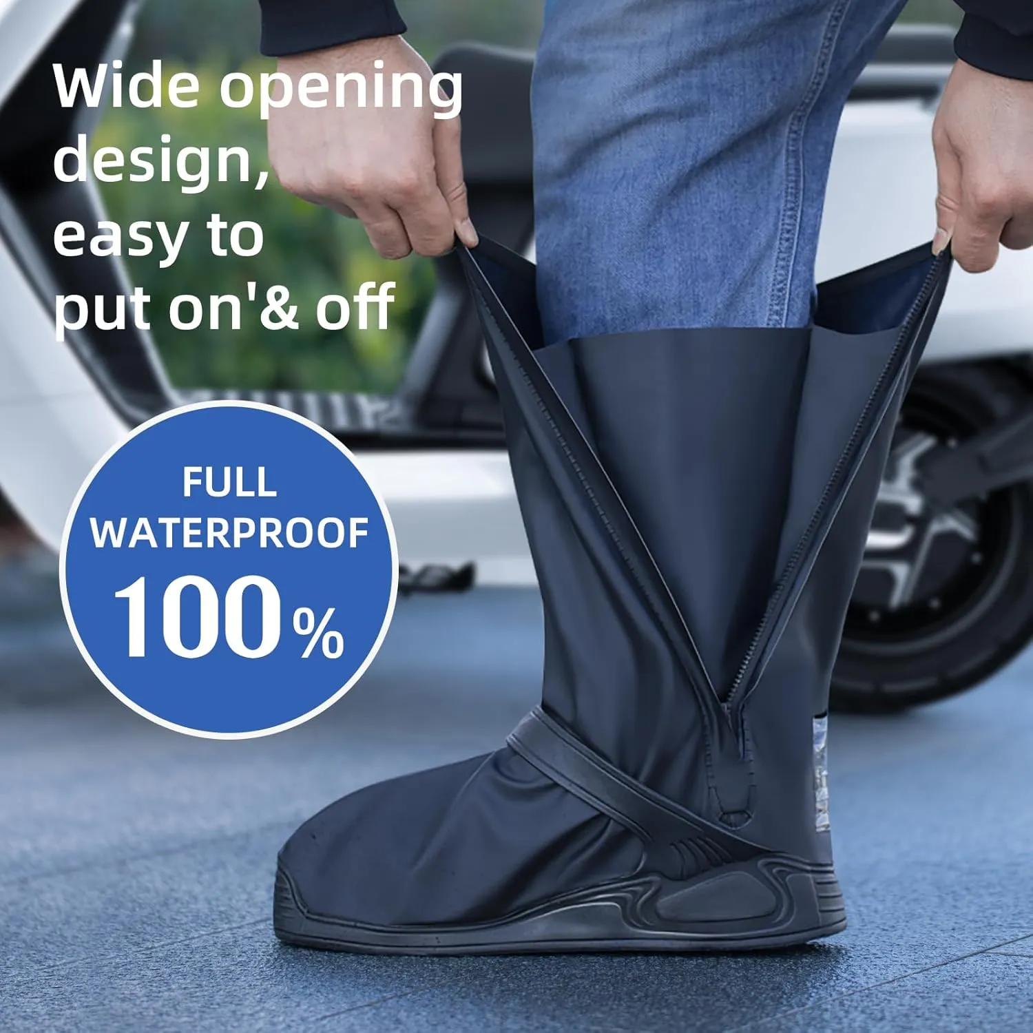 High Cylinder Rain Boots Waterproof Anti-Snow Shoe Covers Reusable Rain Boots Protective Gear for Men and Women Galoshes