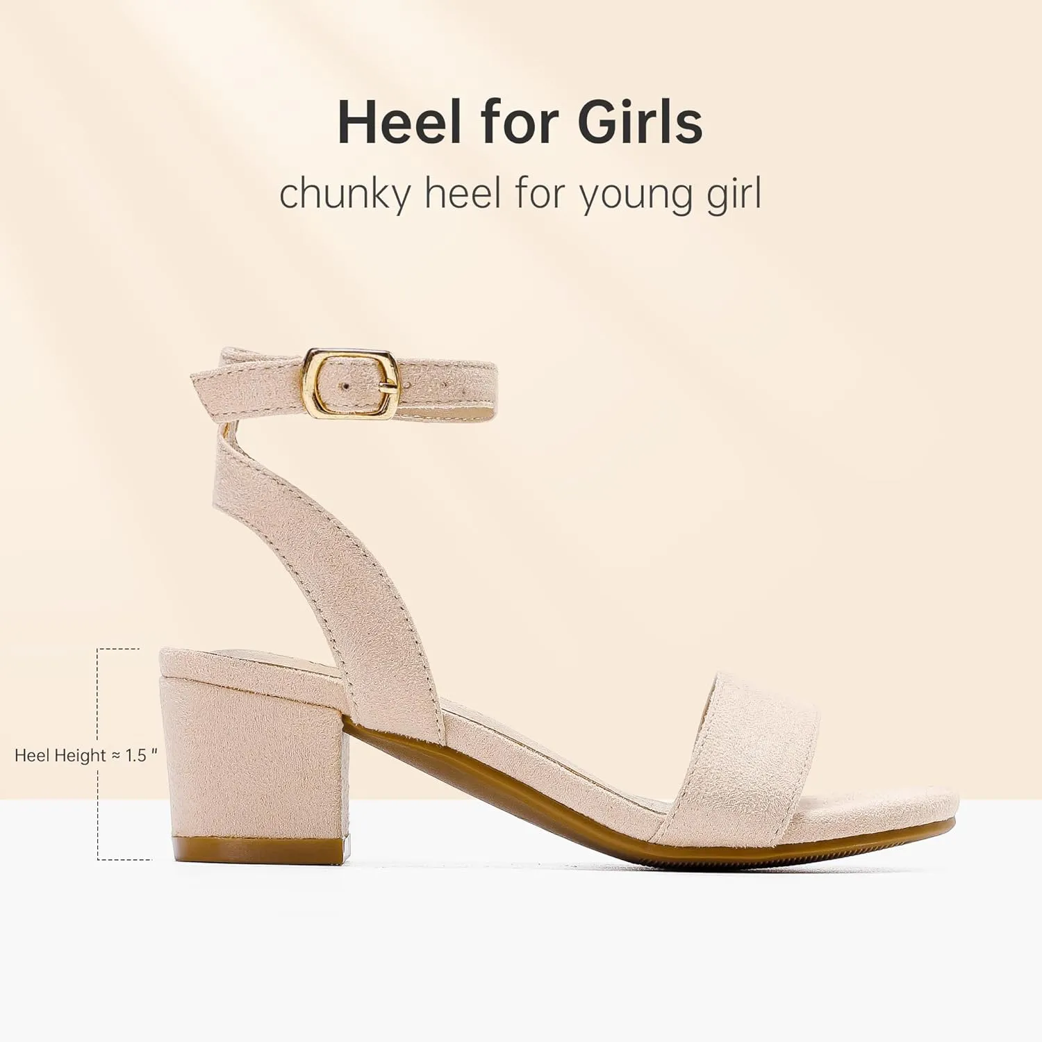 High Heels for Kids Open Toe Dress Shoes for Girls Ankle Strap Pump Shoes Flower Girl Sandals Wedding Party for Little Big Kids