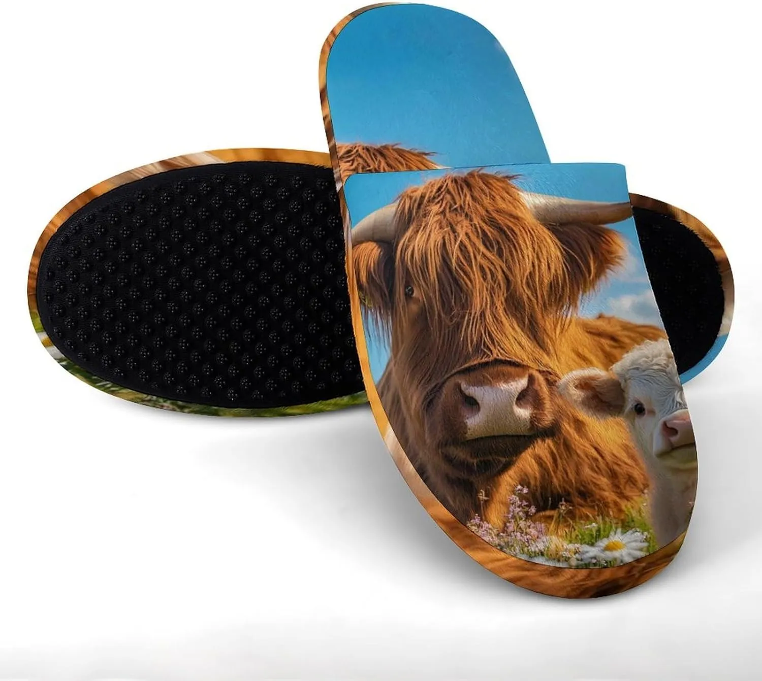 Highland Cow Women's Slippers Cute Warm House Shoes Home Slippers Spa Slippers Cotton Slippers
