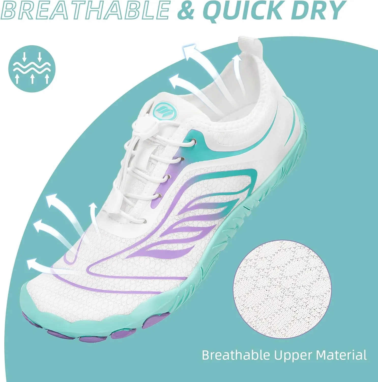 Hike Barefoot Water Shoes Women Men Footwear Wide Toe Quick-Dry Pro Barefoot Swim Beach Breathable Grounding Shoes Non-Slip Aqua Socks Shoe for Pool Walking Kayaking Hiking Surfing