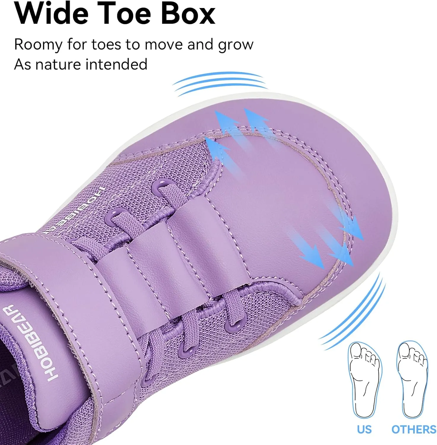 HOBIBEAR Kids Barefoot Shoes Wide Toe Box Zero Drop for Toddler Little Big Kid Boys Girls Walking Sneaker