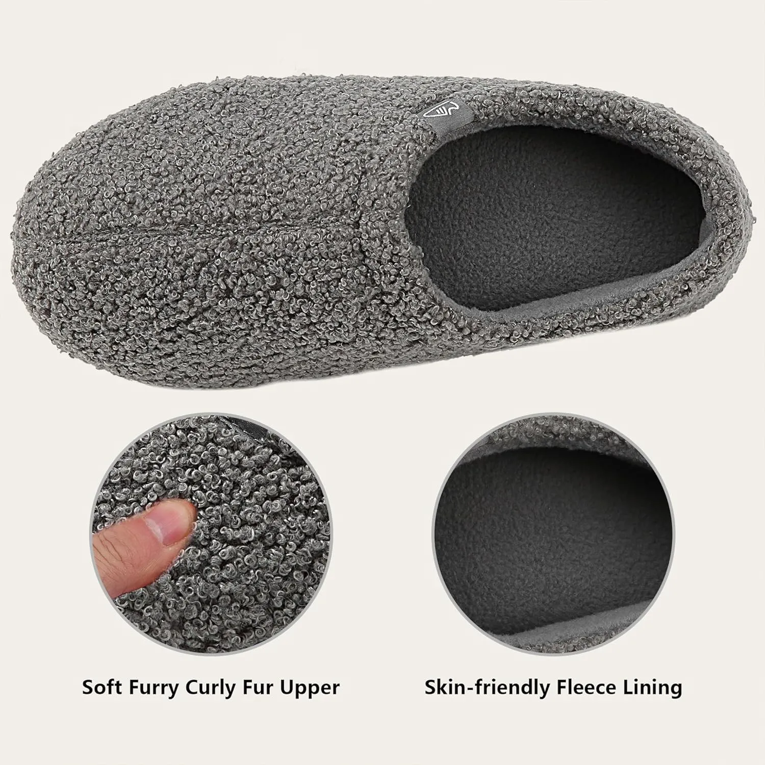 Home Slipper Memory Foam Slippers for Women Curly Fuzzy Bedroom House Shoes Non-slip Indoor Slipper Booties