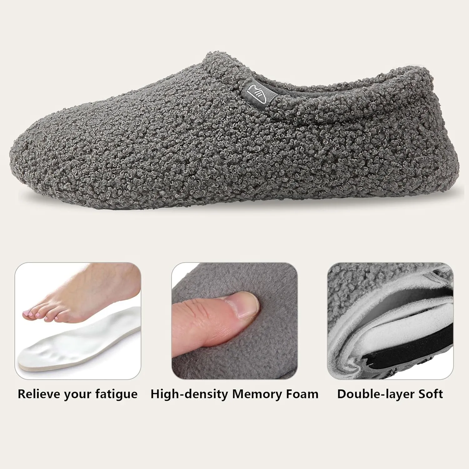 Home Slipper Memory Foam Slippers for Women Curly Fuzzy Bedroom House Shoes Non-slip Indoor Slipper Booties