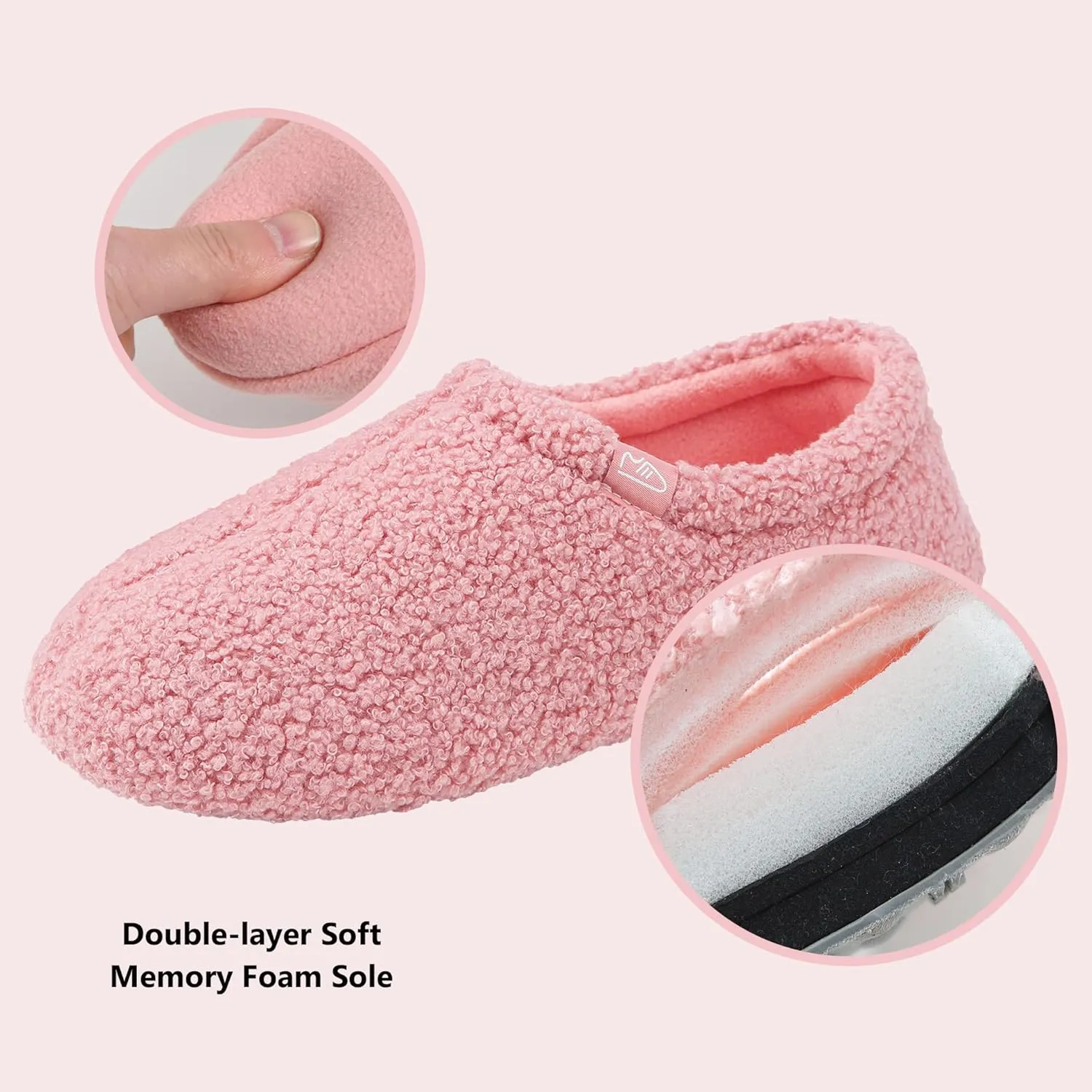 Home Slipper Memory Foam Slippers for Women Curly Fuzzy Bedroom House Shoes Non-slip Indoor Slipper Booties