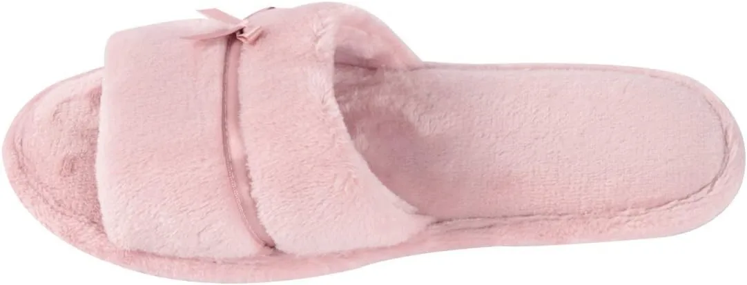 Home Slipper Open Toe Slippers Womens Soft Fuzzy Flannel Memory Foam Non-Slip Indoor Slippers