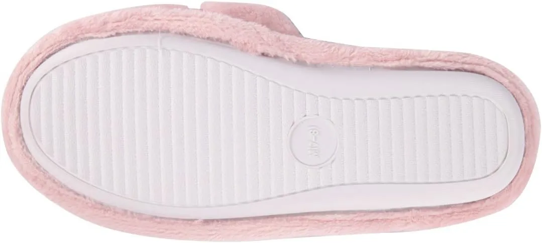 Home Slipper Open Toe Slippers Womens Soft Fuzzy Flannel Memory Foam Non-Slip Indoor Slippers