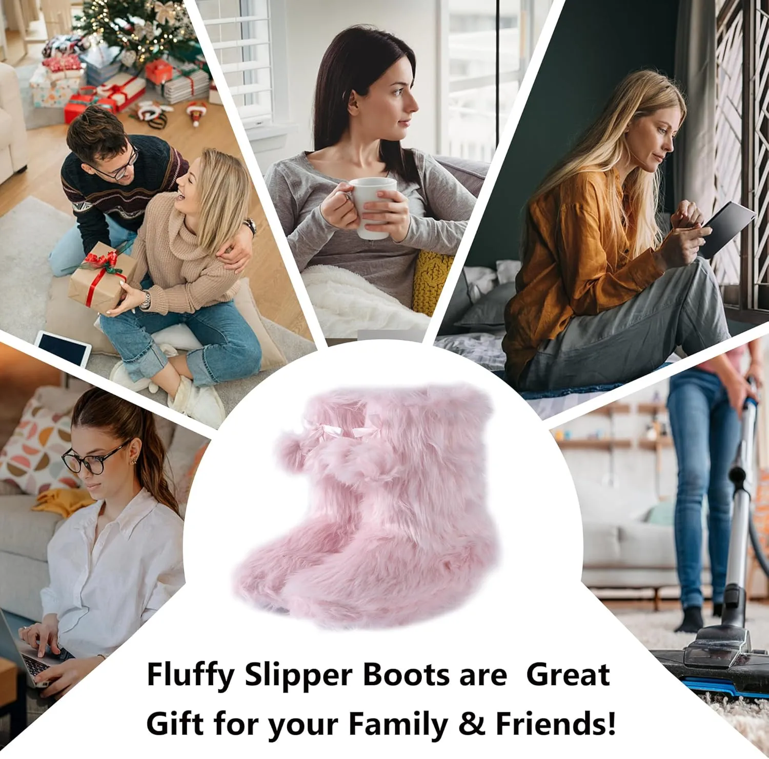 Home Slipper Women's Soft Fleece Plush Warm Indoor House Slipper Boots Shoes