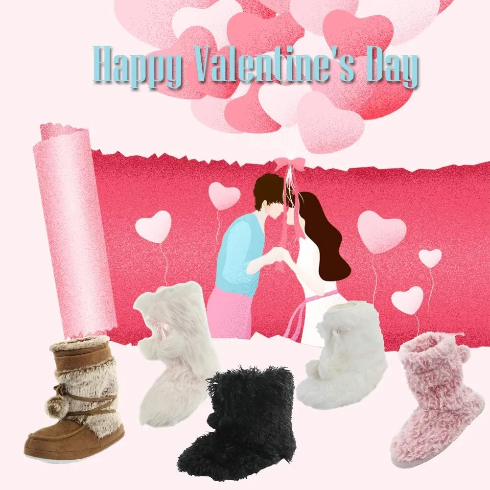 Home Slipper Women's Soft Fleece Plush Warm Indoor House Slipper Boots Shoes