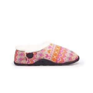 Homeys LAYLA Womens Full Slippers Orange/Pink Knit