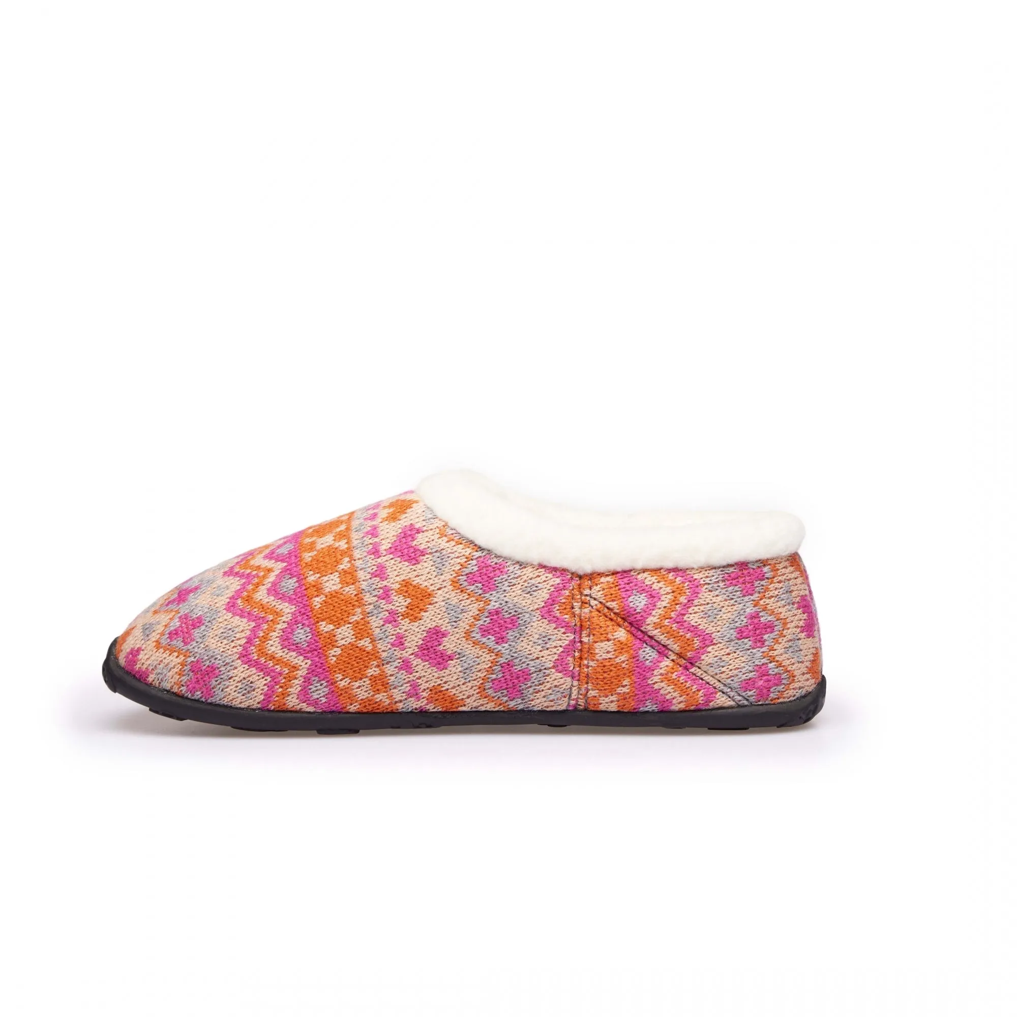 Homeys LAYLA Womens Full Slippers Orange/Pink Knit