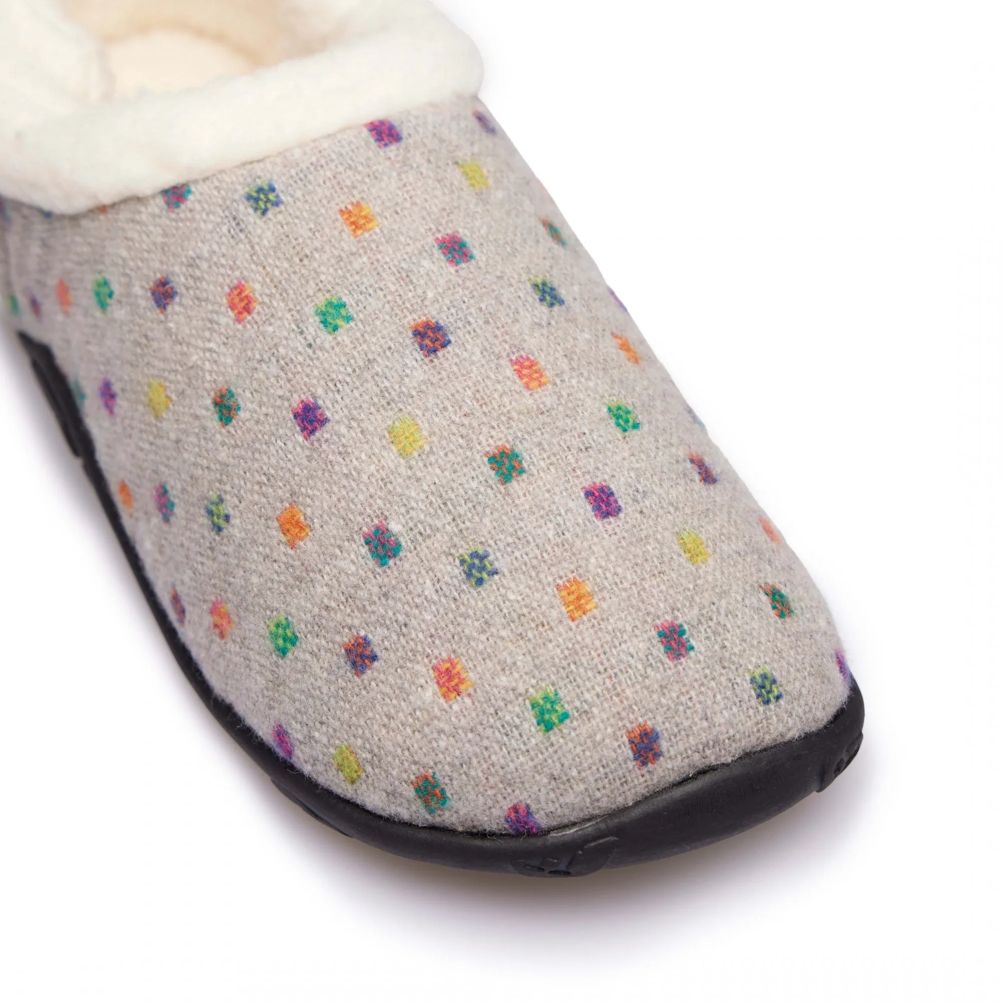 Homeys OLIVIA Womens Full Slippers Grey Multi Spot