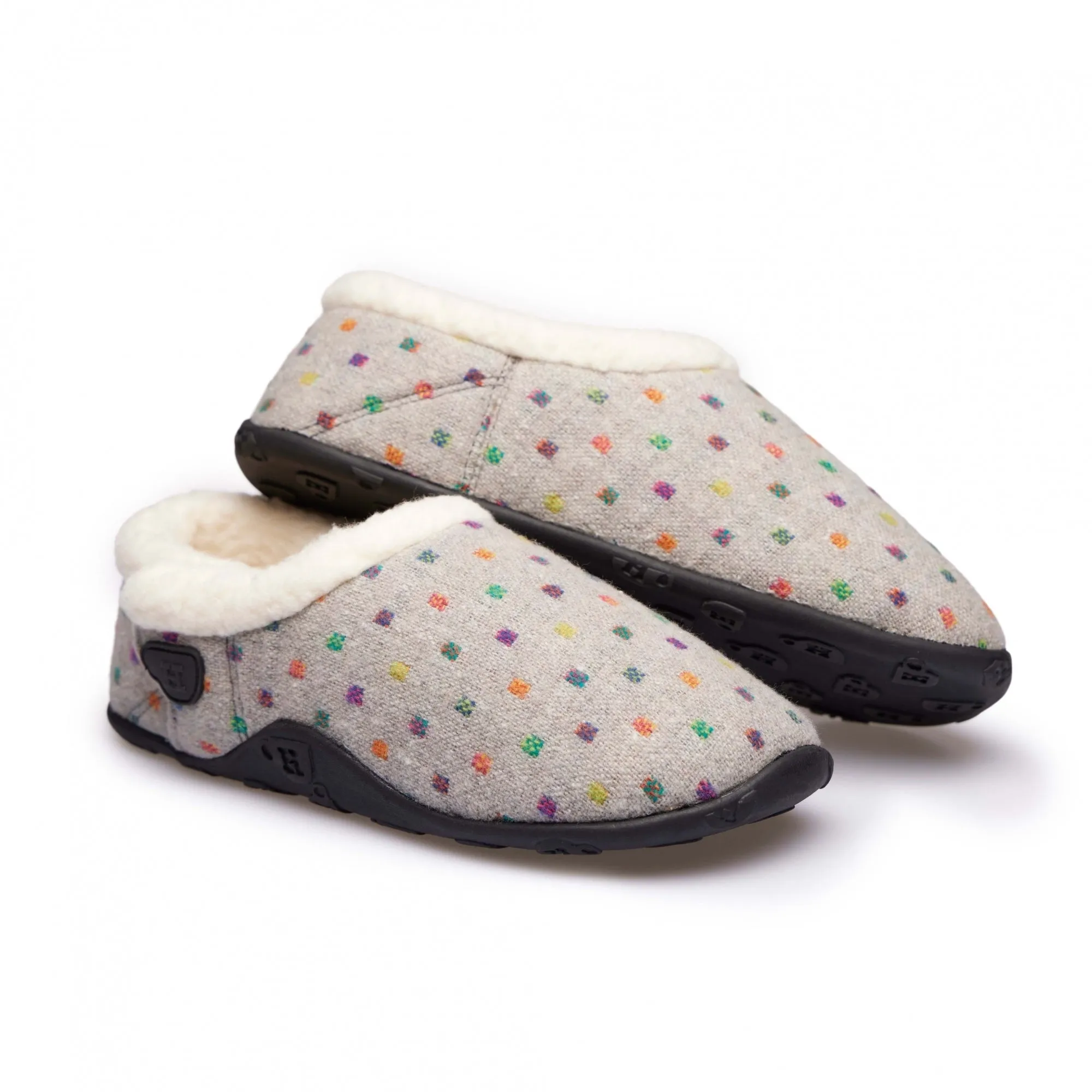 Homeys OLIVIA Womens Full Slippers Grey Multi Spot
