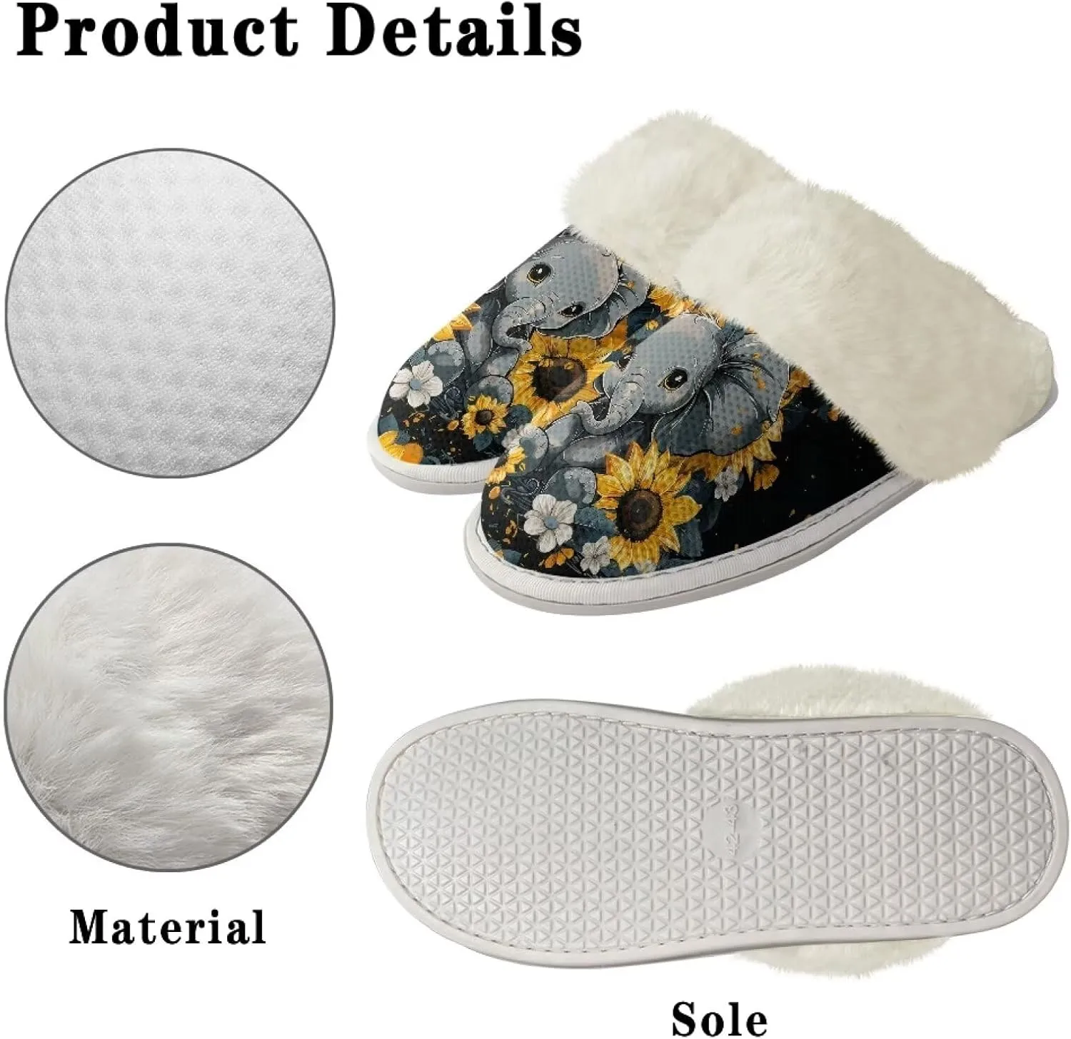 House Slippers for Men Women Winter Warm Slip On Fuzzy Slipper Unisex Indoor Soft Plush Closed Toe Home Shoes Flats Non Skid Rubber Sole for Spa Bath