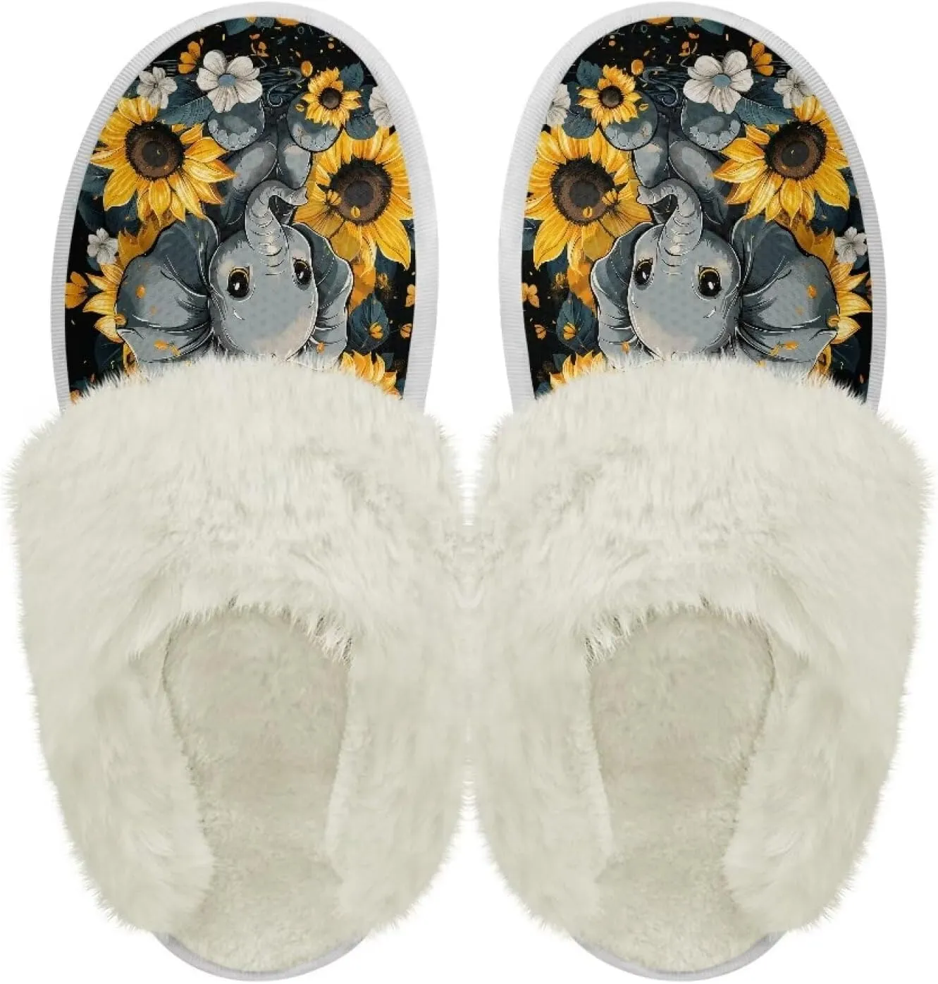 House Slippers for Men Women Winter Warm Slip On Fuzzy Slipper Unisex Indoor Soft Plush Closed Toe Home Shoes Flats Non Skid Rubber Sole for Spa Bath