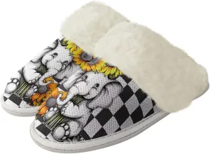 House Slippers for Men Women Winter Warm Slip On Fuzzy Slipper Unisex Indoor Soft Plush Closed Toe Home Shoes Flats Non Skid Rubber Sole for Spa Bath
