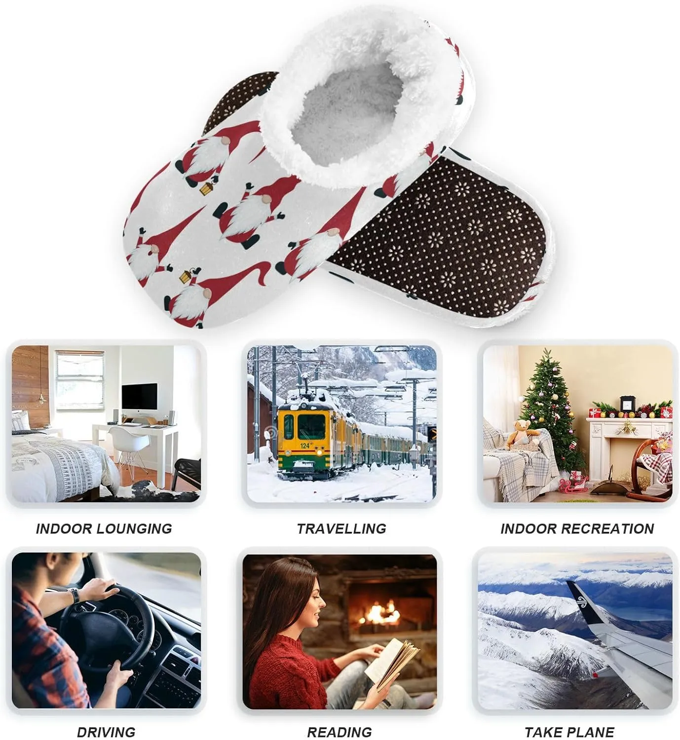 House Slippers Fuzzy Memory Foam Soft Slipper Socks for Woman Men