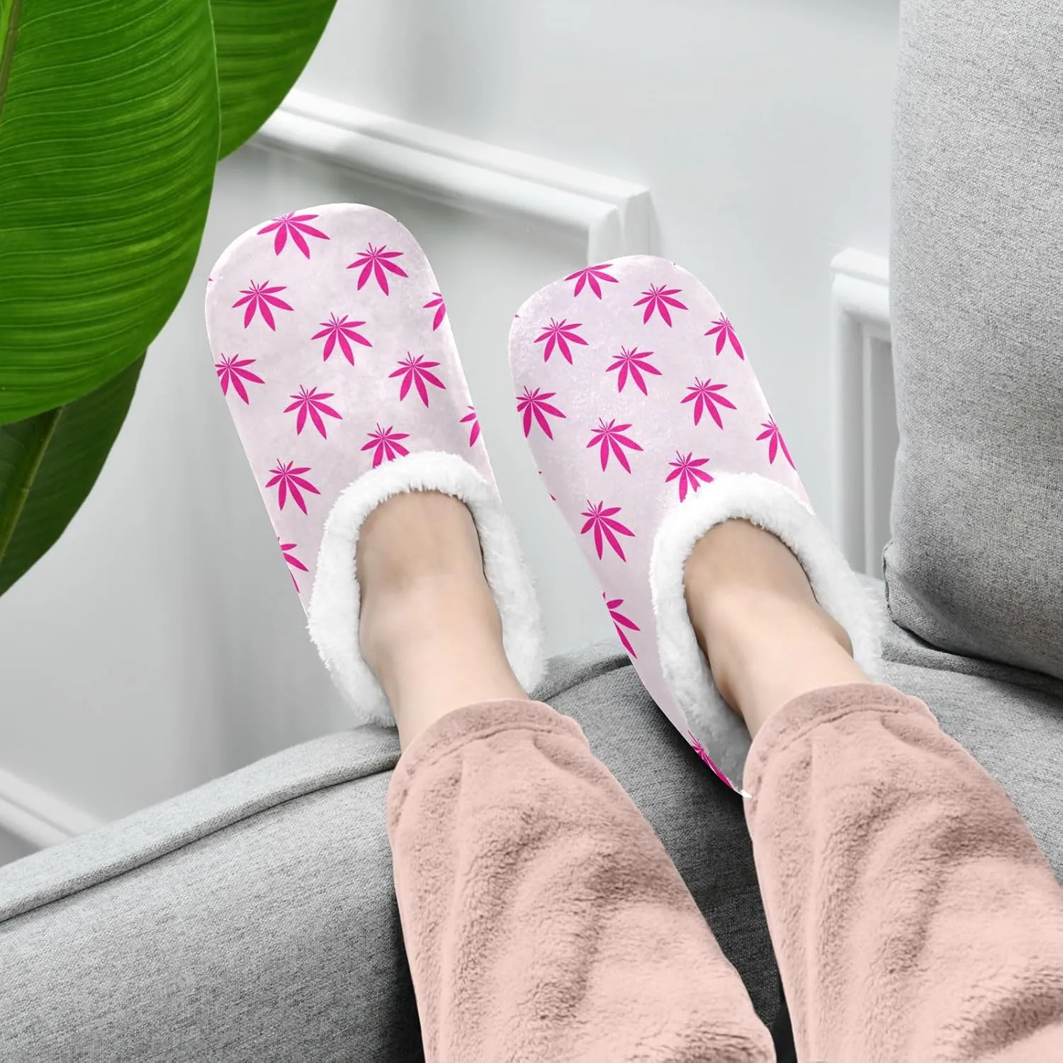 House Slippers Fuzzy Memory Foam Soft Slipper Socks for Woman Men