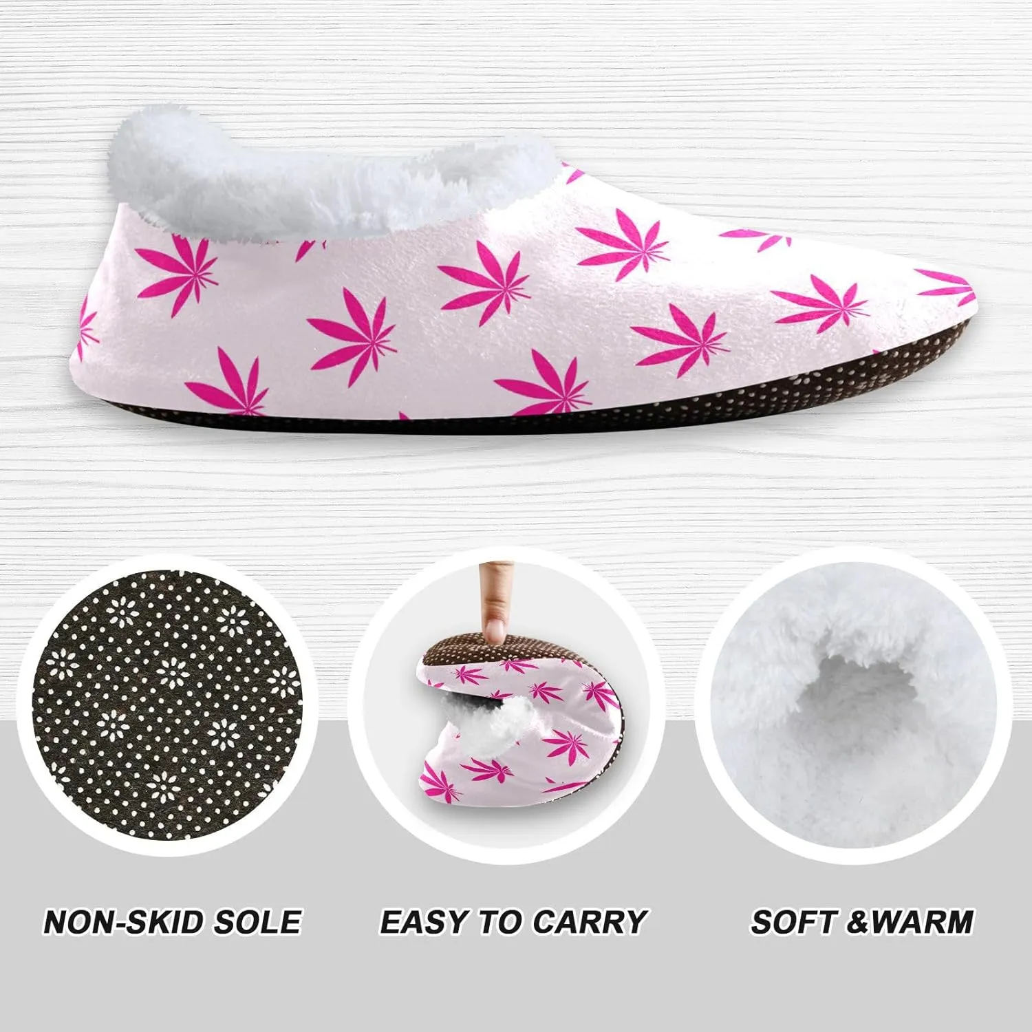 House Slippers Fuzzy Memory Foam Soft Slipper Socks for Woman Men