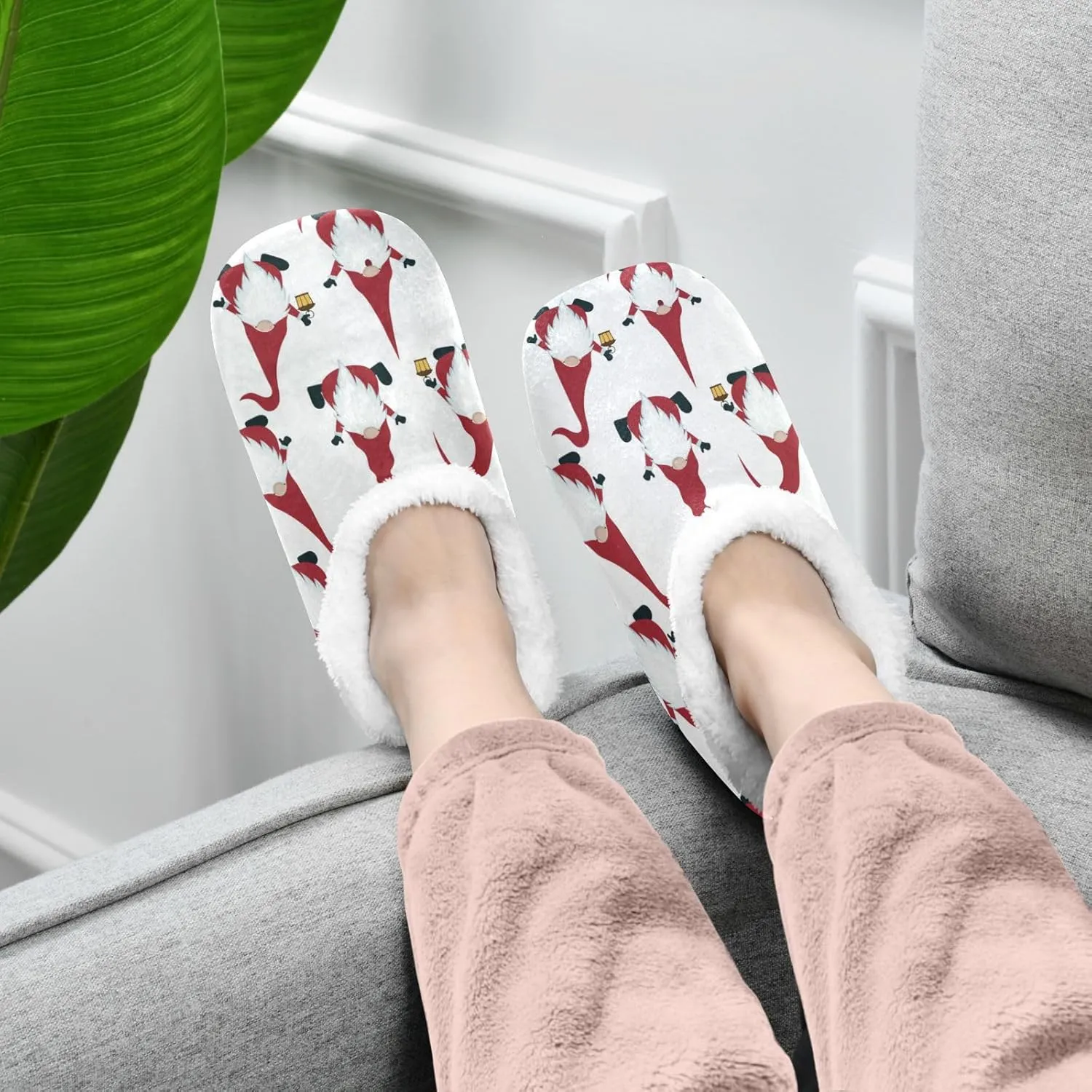 House Slippers Fuzzy Memory Foam Soft Slipper Socks for Woman Men