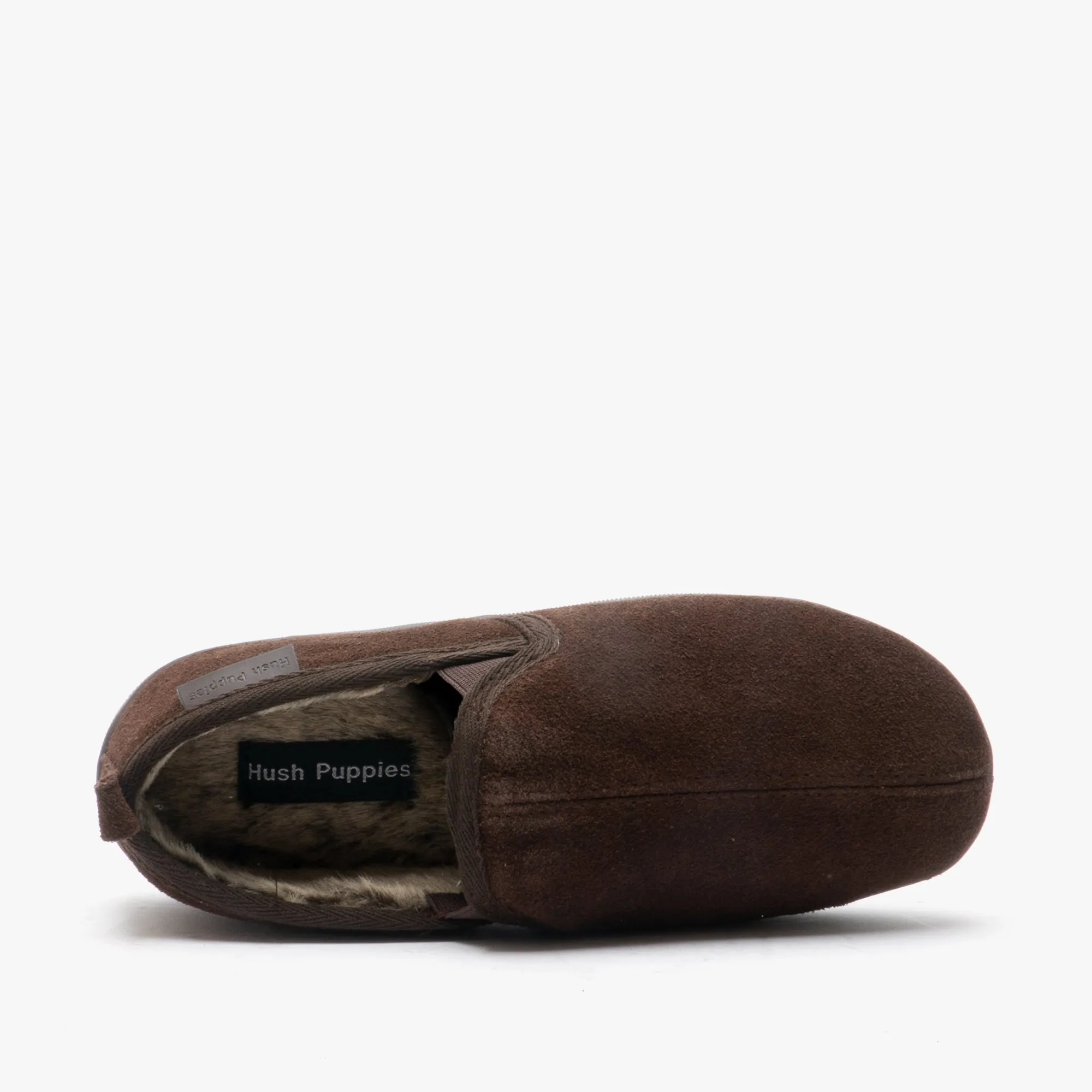 Hush Puppies ARNOLD Mens Suede Full Slippers Brown