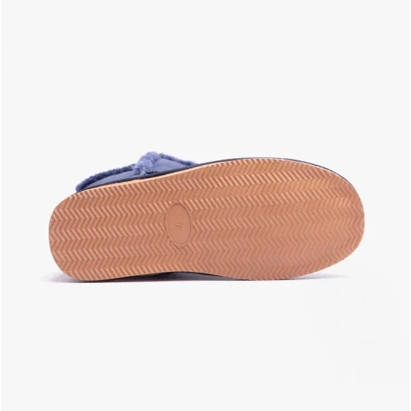Hush Puppies ASHLEIGH Womens Suede Bootie Slippers Navy
