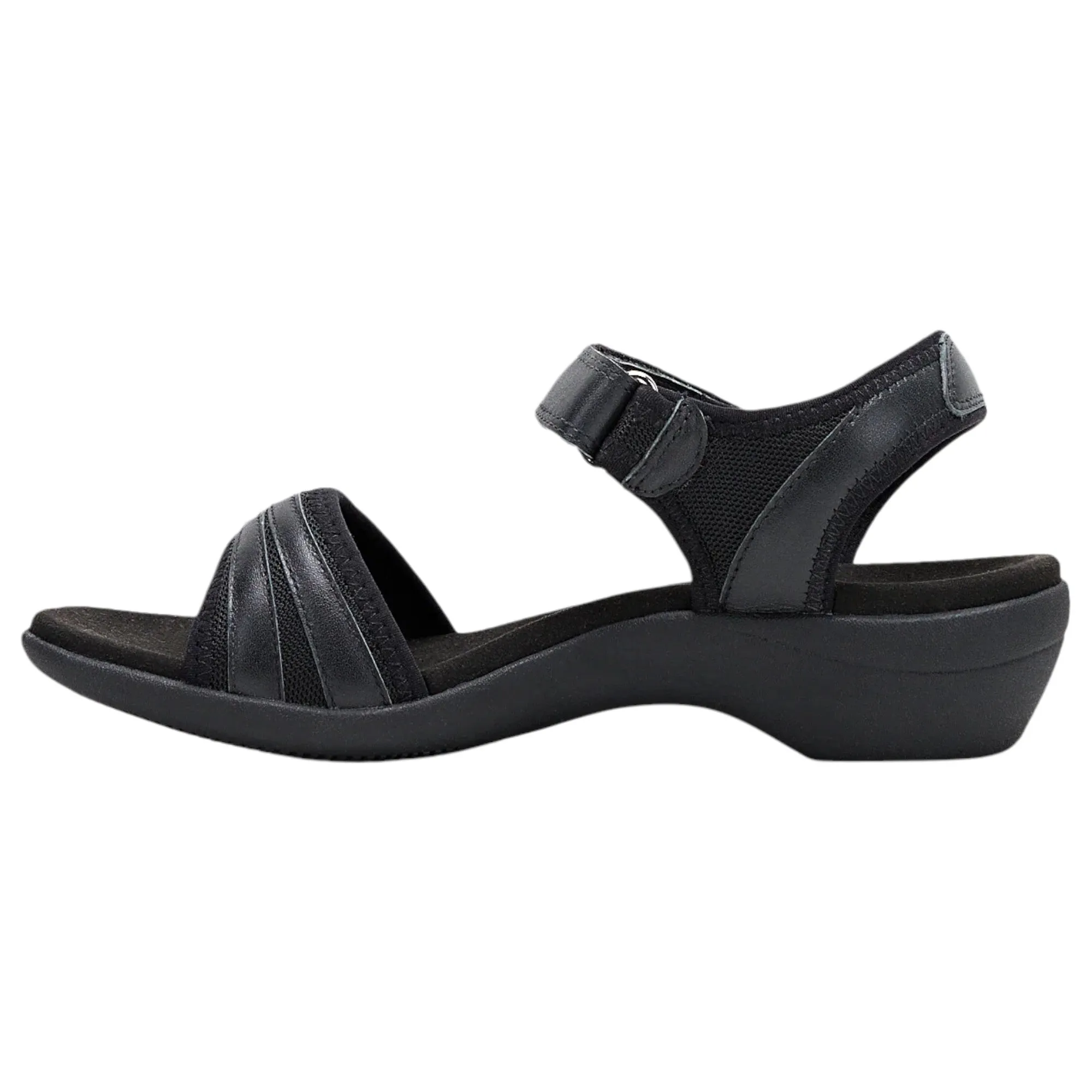 Hush Puppies Womens Amazing Black Slip On Leather Slides Sandals