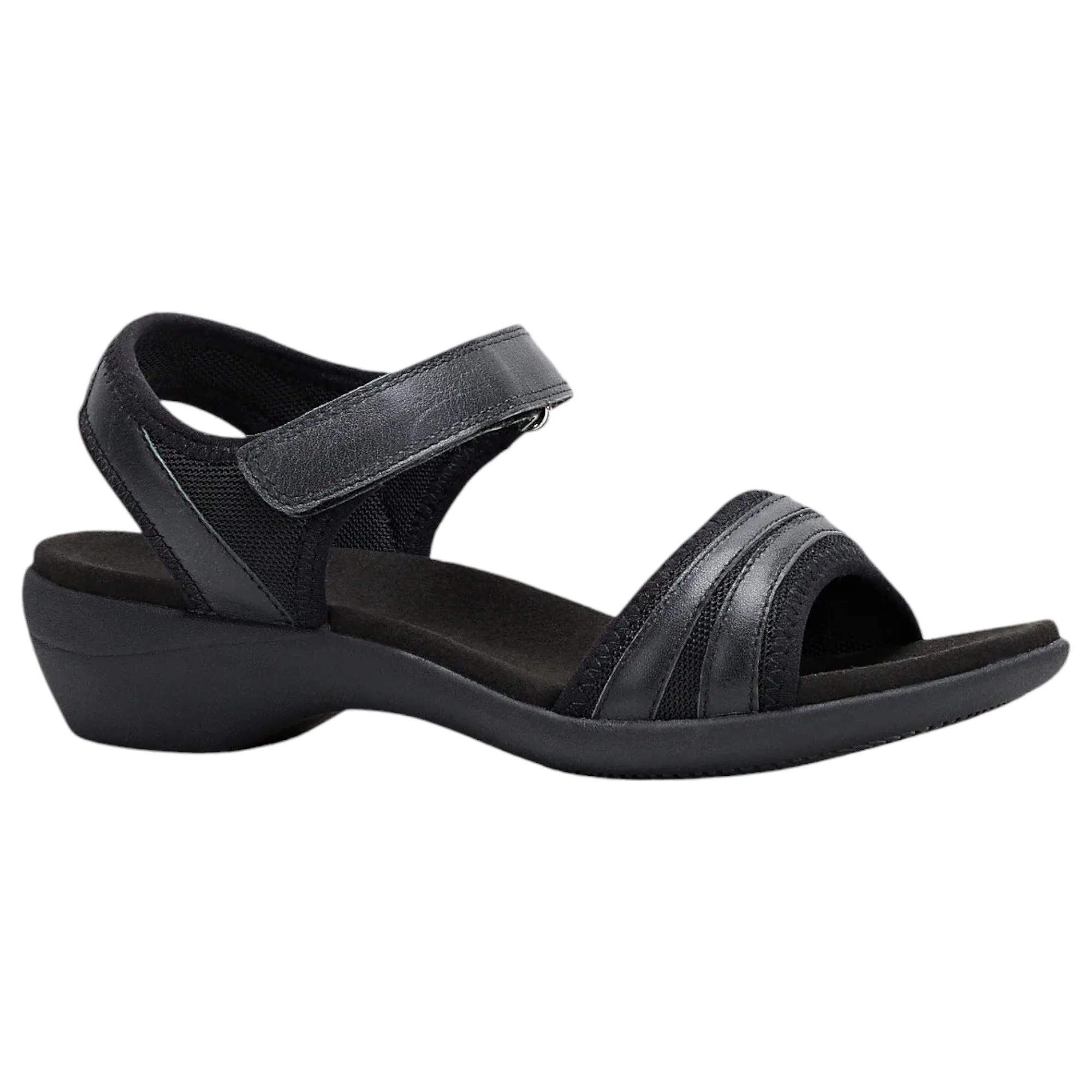 Hush Puppies Womens Amazing Black Slip On Leather Slides Sandals