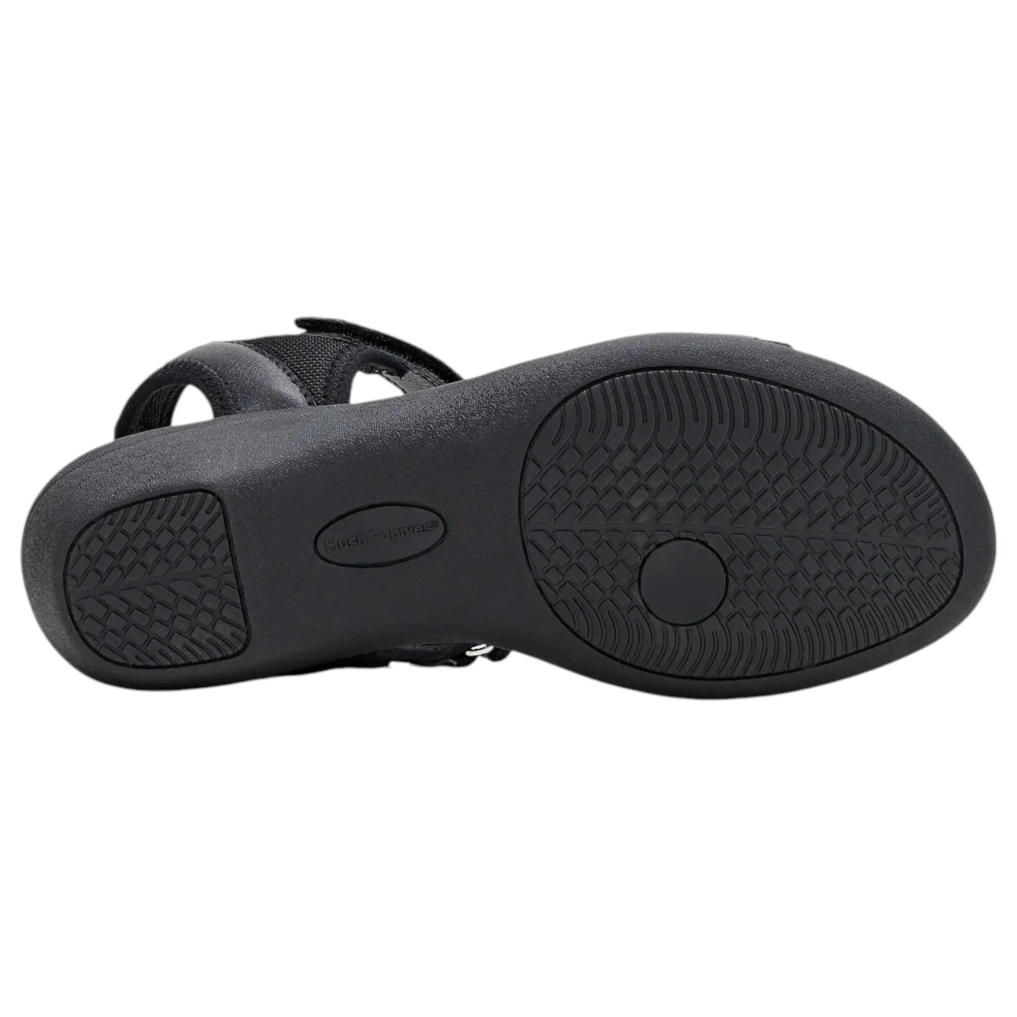 Hush Puppies Womens Amazing Black Slip On Leather Slides Sandals