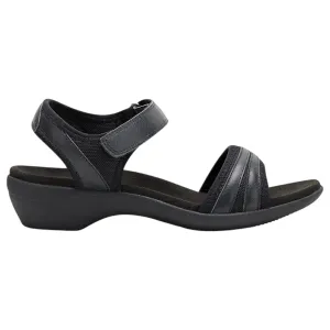 Hush Puppies Womens Amazing Black Slip On Leather Slides Sandals