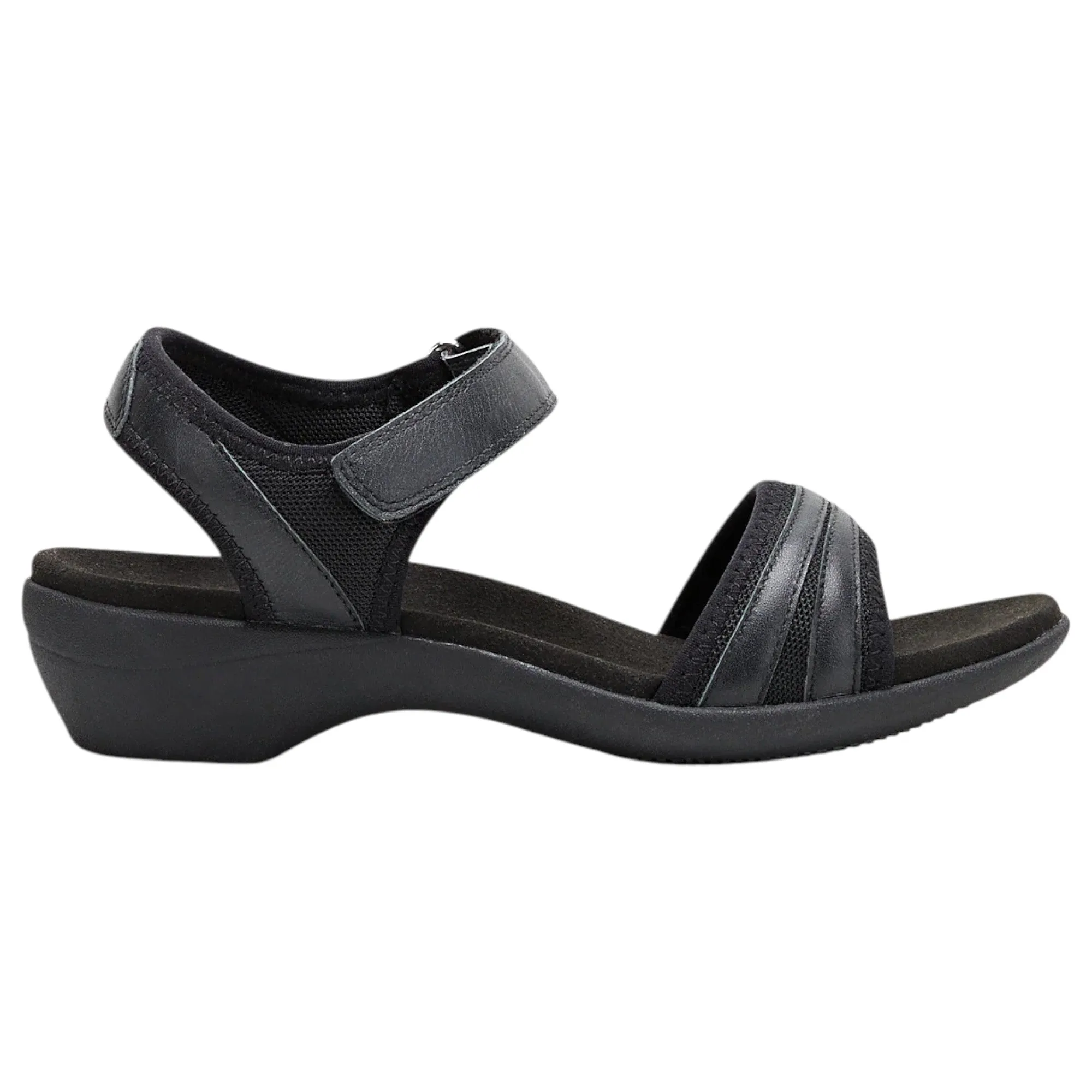 Hush Puppies Womens Amazing Black Slip On Leather Slides Sandals