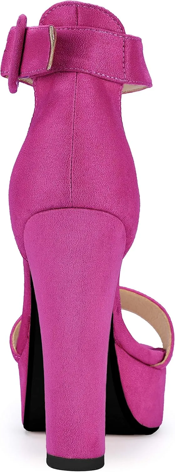 IDIFU Women's Ankle-Strap Heeled Sandal